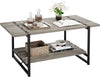 2-Tier Farmhouse41''Large Wood Coffee Table,Storage Shelf Rectangle Center Table