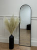 Select Mirrors Oslo Tall Arched Thin Metal Frame Wall Mirror - 40 x 140cm Black
