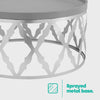 Round Coffee Side Table End Sofa Living Room Wooden Metal Bedside Furniture Tea