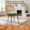 Rattan Back Dining Chairs Set of 1 2 Mid-Century Modern Kitchen Chairs for Home