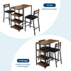 3-Piece Dining Table Set with Storage Shelves,Kitchen Table with 2 Padded Chairs