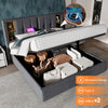 6ft Super King Bed Frame Upholstered Ottoman Bed Headboard w/ Wireless Charging