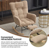 Rocking Chair for Nursery Corduroy Upholstered Nursing Chair with Footrest Brown
