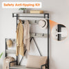 Coat Rack Shoe Bench with Storage Cubbies, Hooks & Top Shelf，Entryway Organizer