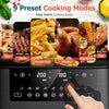 9L Dual Basket Air Fryer, XL Oil-Free Cooker, 9-in-1 Presets, Touchscreen