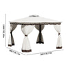 3m/4m Party Hardtop Marquee Gazebo Canopy w/ Aluminium Frame Netting & Curtains