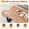 COSTWAY Rustic Coffee Table 120cm Farmhouse Style Accent Table-Oak