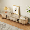 Wooden TV Stand Cabinet 170 cm TV Unit With Storage & Solid Wood Slide Doors