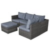 6 Seater Rattan Garden Corner Sofa Set Outdoor Furniture Grey Thick Cushions