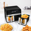 8-in-1 Air Fryer Double Digital Display Rapid Healthy Cooker Dual Basket 9L Tuyo