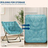 Folding Saucer Foldable Moon Chair Camping Outdoor Soft Padded Seat No Assembly