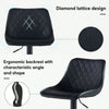 Set of 2 Black Bar Stools, Chicago, Faux Leather, swivel, height adjustable