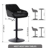 Set of 2/4 Bar Stools Velvet w/Armrest 8cm Thick Seat Swivel Bar Chair Breakfast
