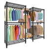 5-Tier Heavy Duty Clothes Rack,1870 lbs,With 8 Adjustable Shelves,5 Hanging Rods