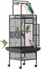 60in Large Pet Bird Cage with Rolling Stand Metal Parrot Cage with Play Top Bowl