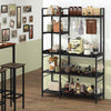 Kitchen Utility Storage Shelf 5-Tier Coffee Bar Table with Power Outlets-Black