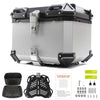55L Motorcycle Rear Top Box Luggage Silver Aluminium Tail Carrier Toolcase