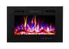 2026 TRUFLAME™ 26 INCH WIDE LED FLAMES BLACK GLASS WALL MOUNTED ELECTRIC FIRE