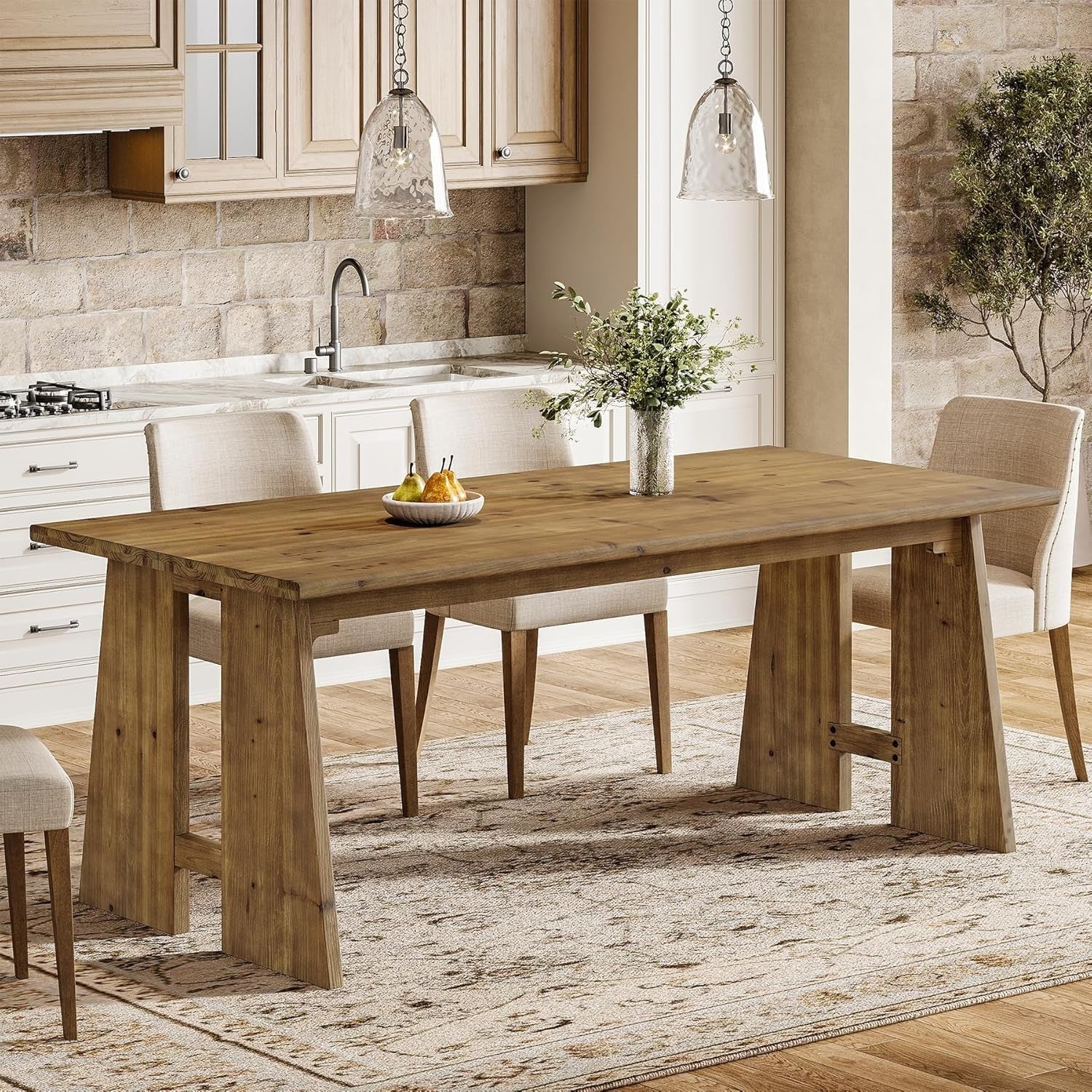 87 Inch Table 70.87 Inch Modern Rectangle Dining Table Solid Wood Kitchen Table for ...