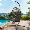 Hanging Swing Chair Outdoor Swing Garden Patio Hanging Wicker Hammock Pod Chair