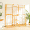Large Bamboo Clothes Rail Rack Garment Closet Storage Organizer Dress Bag Grid