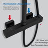 Bathroom Thermostatic Shower Mixer Set 12" Shower Head Matte Black Exposed Valve