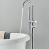 Bathroom Chrome Freestanding Bath Tub Filler Mixer Tap Hand Shower Floor Mounted