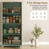 HOMCOM 172cm Wooden Storage Cabinet Cupboard With 4 Shelves Light Green