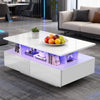 High Gloss LED Coffee Table With Storage 4 Drawers Modern Living Room Oxebnievwb