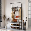 Hall Tree Shoe Bench for Entryway, 4-in-1 Coat Rack Storage Bench with 8 Hooks