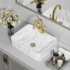 48cm Marble Effect Bathroom Basin Sink Ceramic Bowl Vanity Top Cloakroom Wash