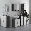 Wall Mounted Bathroom Storage Cupboard W/ Mirror and Shelf, Light Grey