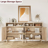 Set of 2 Modern Rattan Sideboard Cabinets – Buffet Storage with Shelves for Home