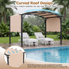 305 x 242 cm Retractable Pergola Large Garden Pergola with Sun Shade Beige