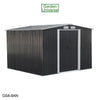 Garden Shed Metal Storage Grey Garden Universe 8ft x 8ft Inc Base Frame GS8-8AN