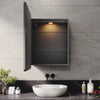 Bathroom Mirror Cabinet with Shaver Socket Demister 3 LED Lights Black Cupboard