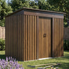 4x8FT Garden Shed Metal Pent Roof Outdoor Storage House With Free Foundation Kit