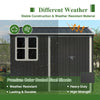 Garden Shed 8x6FT Steel Apex Tool Equipment Organize W/Window Door Anthracite