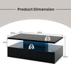 LED Coffee Table, High Gloss Cocktail Center Table with 20 RGB Light Colors, Adj