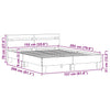 Bed Frame with LED White 152 x 203 cm Engineered Wood