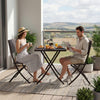 3 Piece Rattan Bistro Dining Set Outdoor Garden Balcony Folding Table Chair