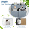 Double Tilt-Out Laundry Hamper Cabinet with 2 Drawers-Grey