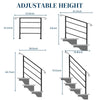 Heavy Duty Outdoor Handrail Black Wrought Iron 1-4 Steps Kit
