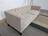 Dusk Chesterfield Stone Matte Velvet & Ash Wood Quilted 3 Seater Sofa RRP £899