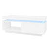 LEd Coffee Table with Drawer Storage, High Gloss Coffee Table for Living Room
