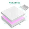 High Gloss LED Coffee Table With 2 Drawers Modern 2 Tier Square Centre Table
