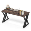 Writing Computer Desk, 140CM Home Office Executive Desk with Z-Shaped Metal Leg