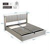 Super King Bed 180x200cm w/ LED Lighting, Hydraulic Storage & USB Charging, Grey