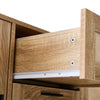Rattan 2 Doors Sideboard Cabinet Home Storage Cupboard Buffet & 3 Drawers Unit
