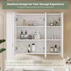 Bathroom Mirror Cabinet 3 Door Shelf Storage Wall Mounted Cupboard White Iqpwolp